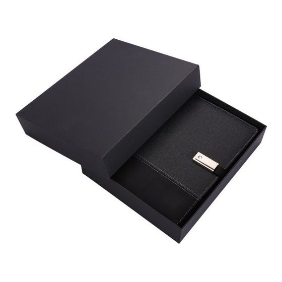 Business notebook gift box set with USB clasp