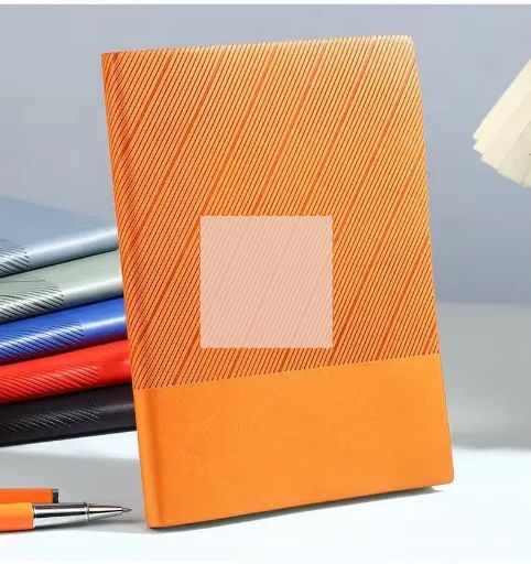 A5 Notebook Gift Set Customizable Stylish Design Faux Leather Cover Wireless Perfect Binding Business Office Meetings Makes, Logo/graphic design preview