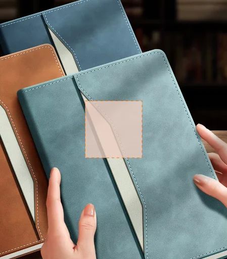 2026 Business-Style Faux Leather Cover Notebook Wireless Perfect Binding for Office Note-Taking Meeting Minutes Journaling, Logo/graphic design preview