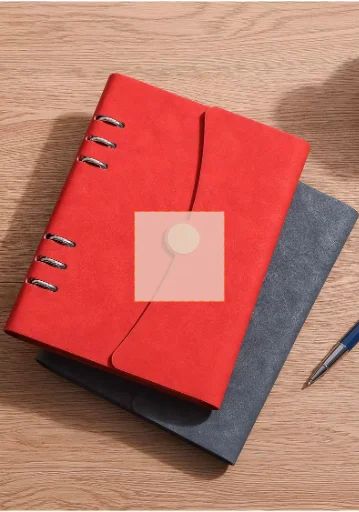 Loose-leaf Faux Leather A5 Size Customizable Logo Stylish Design Business Office Notepad Diary Gift Box Set, Logo/graphic design preview