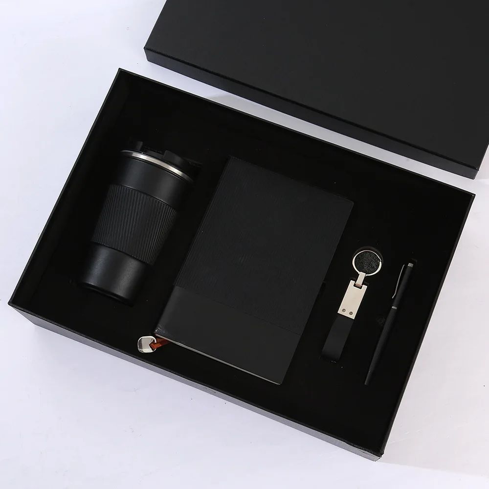 Luxury Modern Business Cooperation Giveaways Notebook Keychain Custom Coffee Promotional Pen Premium Gift Set, product detail 1