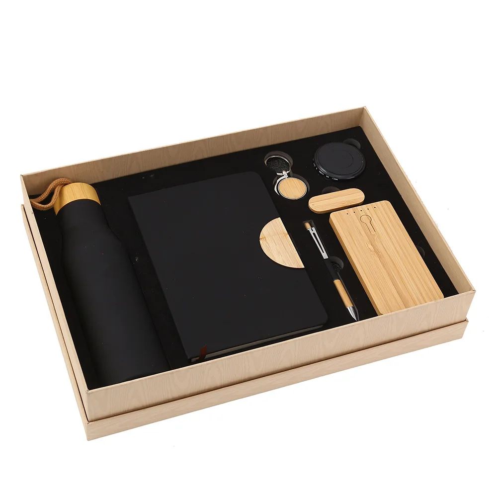 Premium Luxury Pen Keychain Business Gift Thermal Mug Notebook USB Flash Souvenir Practical Power Bank Custom Speaker Gift Set, product detail 1