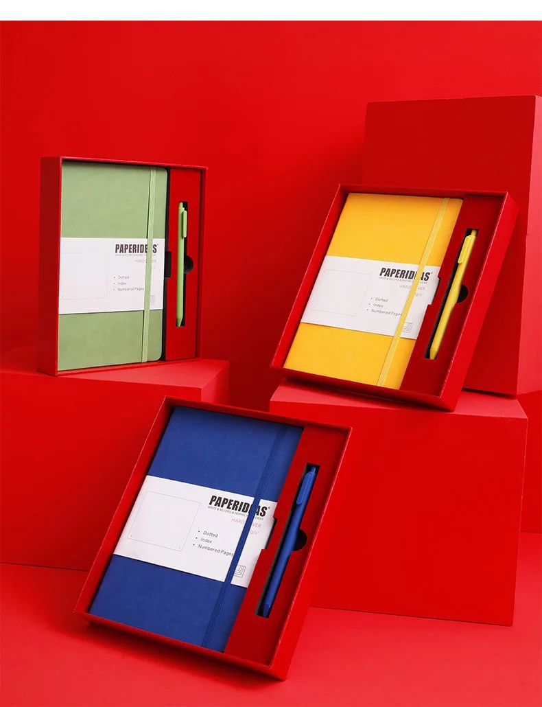 A5 PU Leather Elastic Band Notebook Strap Smooth Writing Notepad Custom Logo Business Promotion Gift Set with Pen, product detail 1