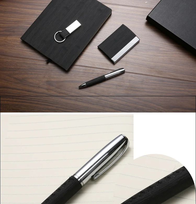 Notebook Keychain Personalized Modern Minimalist Pen Business Office Gift Card Holder Custom Logo Gift Set, product detail 2
