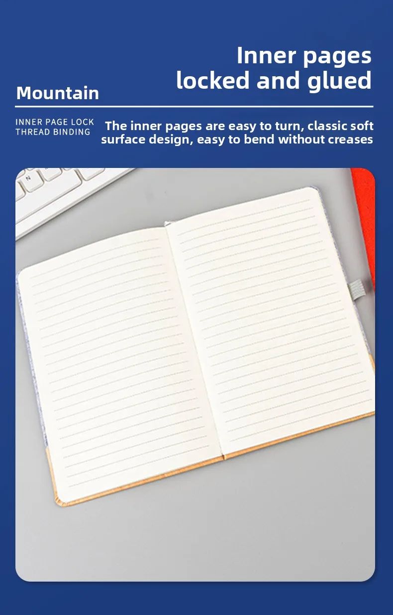 Creative Gift Notebook Business Office Planner Student Custom Logo Notepad Hard Cover A5 Bamboo Notebook, product detail 2
