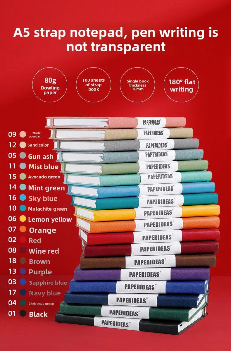 A5 PU Leather Elastic Band Notebook Strap Smooth Writing Notepad Custom Logo Business Promotion Gift Set with Pen, product detail 2
