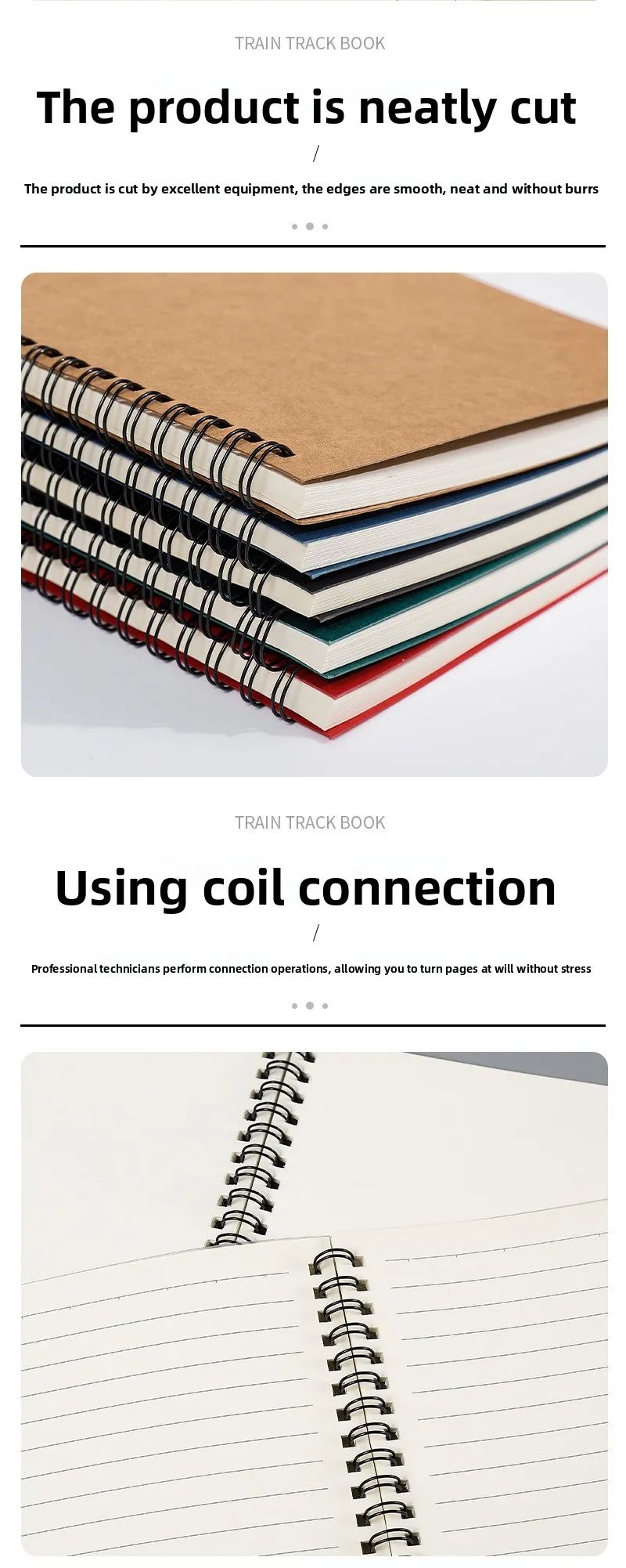 Kraft Paper Spiral Book Dual-Ring Binding Artistic Business-Style Notepad Minimalist Notebook With Pen, product detail 2