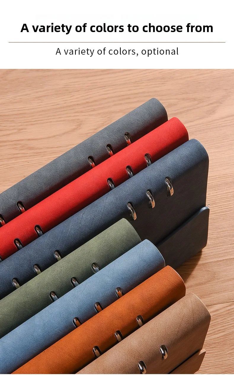 Loose-leaf Faux Leather A5 Size Customizable Logo Stylish Design Business Office Notepad Diary Gift Box Set, product detail 2