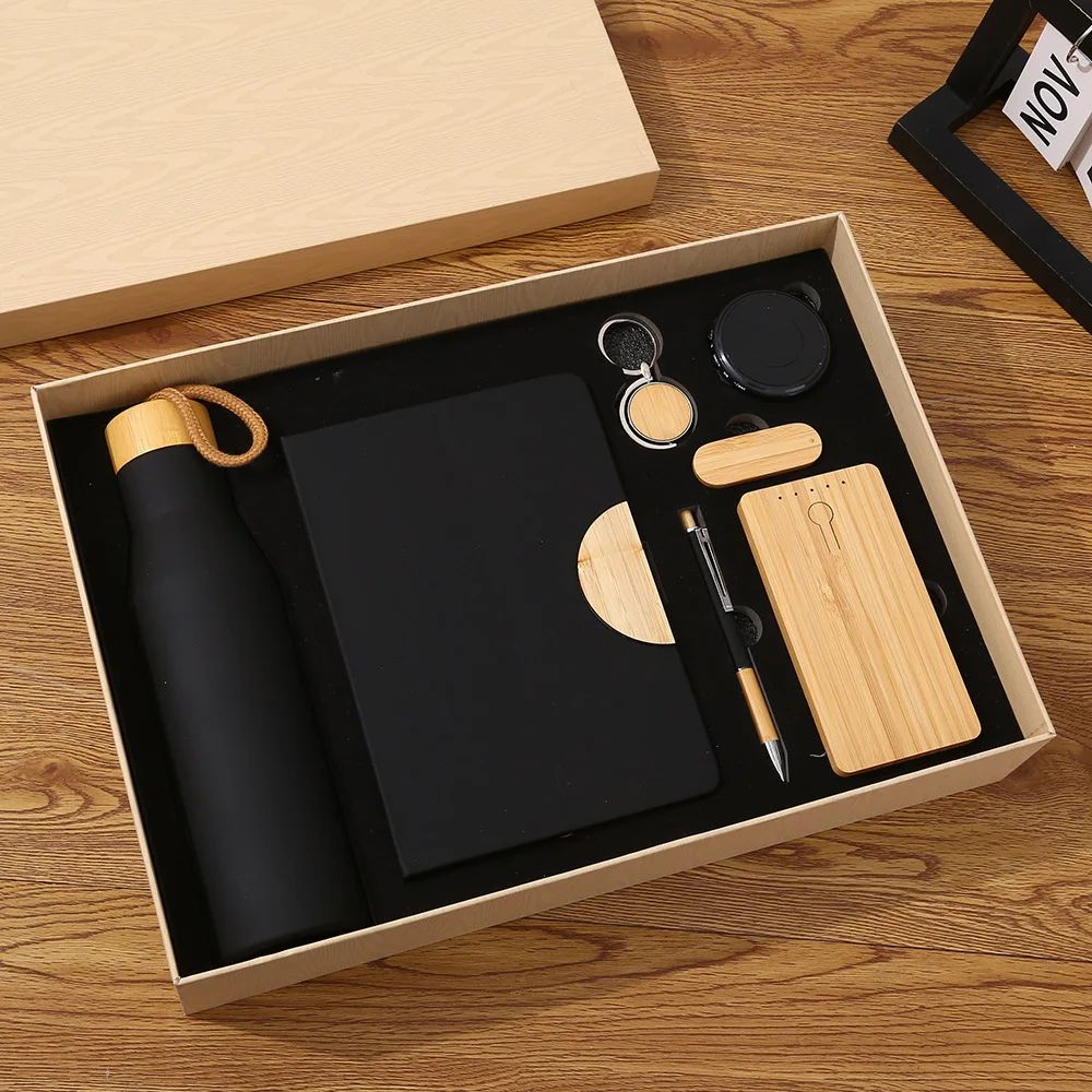 Premium Luxury Pen Keychain Business Gift Thermal Mug Notebook USB Flash Souvenir Practical Power Bank Custom Speaker Gift Set, product detail 3