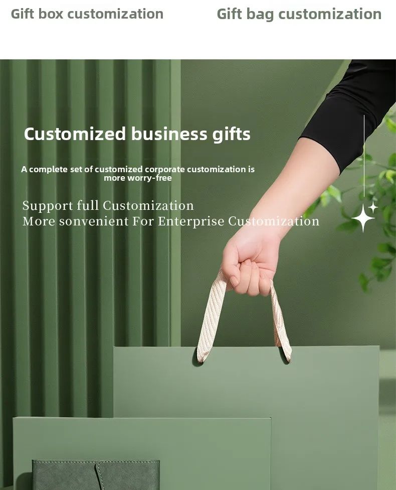 A5 Business Notebook Custom Logo Gift Box Set with Faux Leather Cover and Eye-Protective Paper for High-Value Meetings, product detail 3
