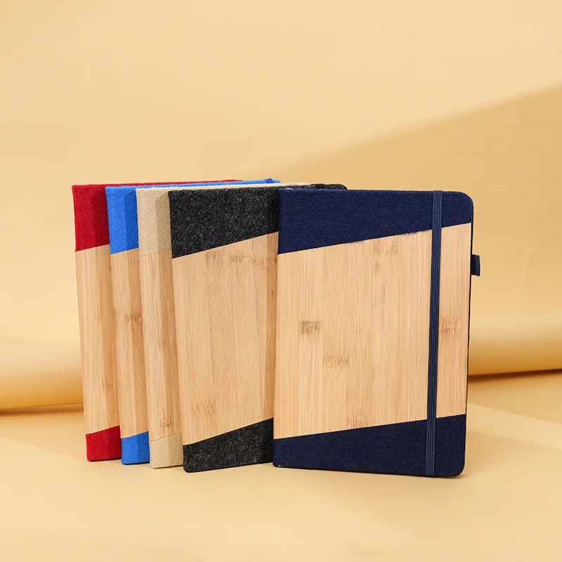 Creative Gift Notebook Business Office Planner Student Custom Logo Notepad Hard Cover A5 Bamboo Notebook, product detail 3