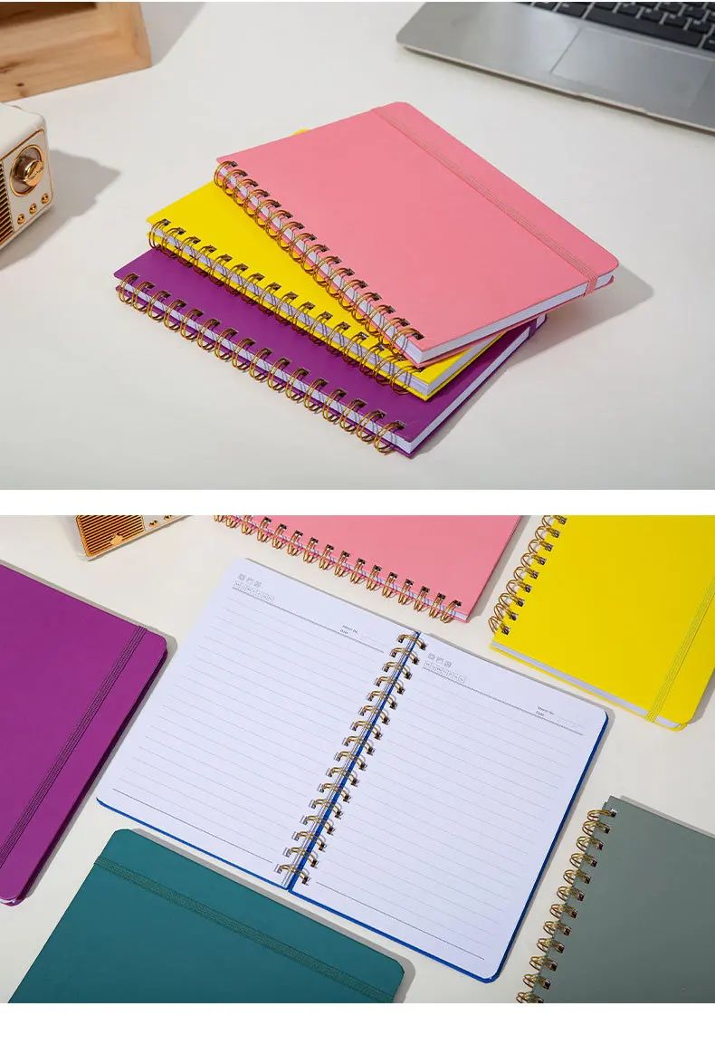 A5 Stylish Design Student Office Gift Spiral-bound Book Customize Logo Smooth Writing Premium Notebbok, product detail 3