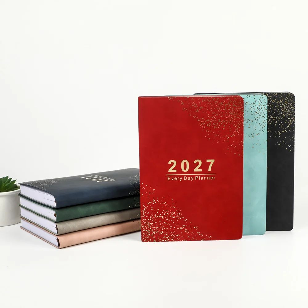 2027 English Agenda Promotional Spanish Planner Daily Notebook Custom Soft PU Cover French Diary, product view 1