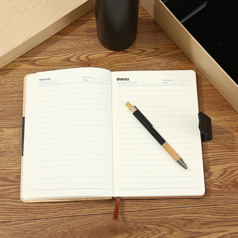 Bamboo Modern Minimalist Corporate Notebook Business High-End Gift Set Pen Thermal Mug Custom Gift Set, product detail 4