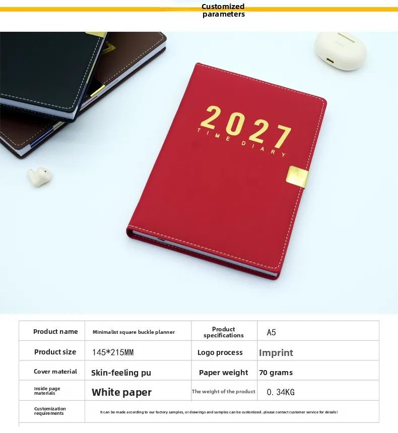 2027 Diary English Office Efficiency Business Gift Spanish Calendar Custom Logo A5 2027 Agenda, product detail 4