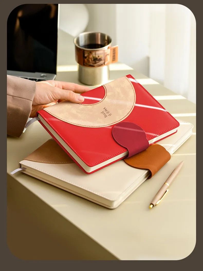 New High-end Cross-border Exclusive Spiral Faux Leather Notebook Customizable logo Study Office Work Business Meetings, product detail 4