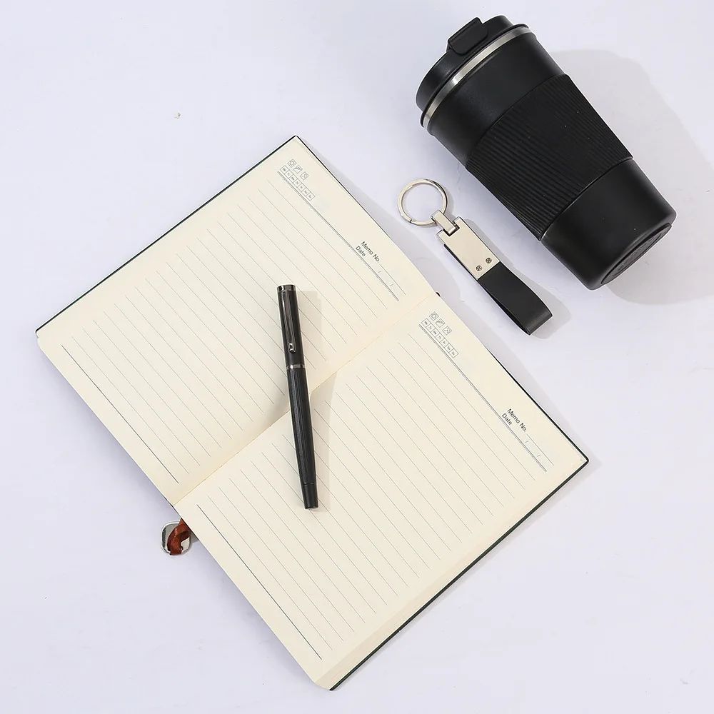 Luxury Modern Business Cooperation Giveaways Notebook Keychain Custom Coffee Promotional Pen Premium Gift Set, product detail 4