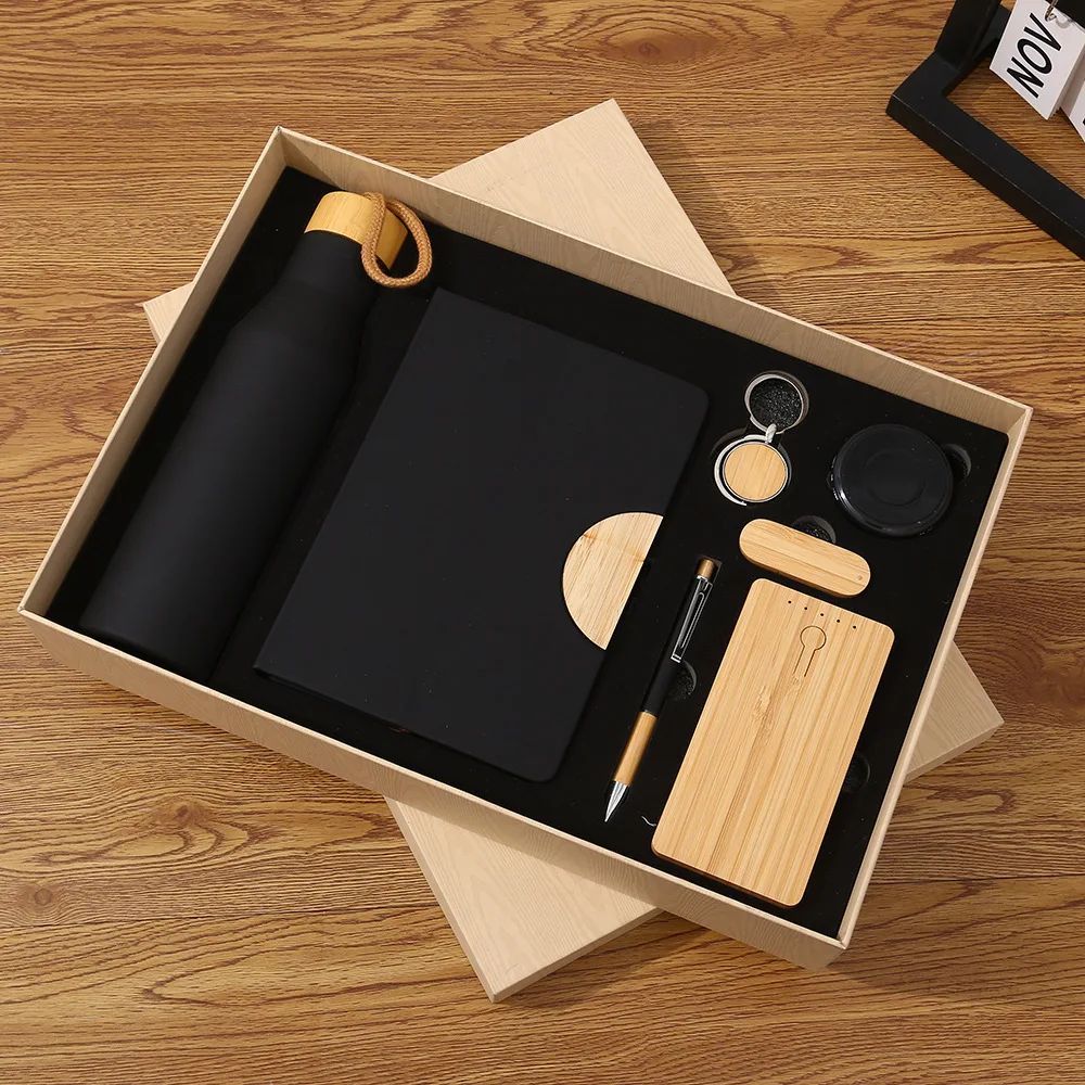 Premium Luxury Pen Keychain Business Gift Thermal Mug Notebook USB Flash Souvenir Practical Power Bank Custom Speaker Gift Set, product detail 4
