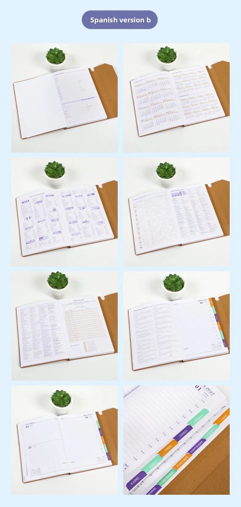Business Diary 2027 Gift Cooperative English Daily Spanish Notebook OEM Design Custom Logo Agenda, product detail 14