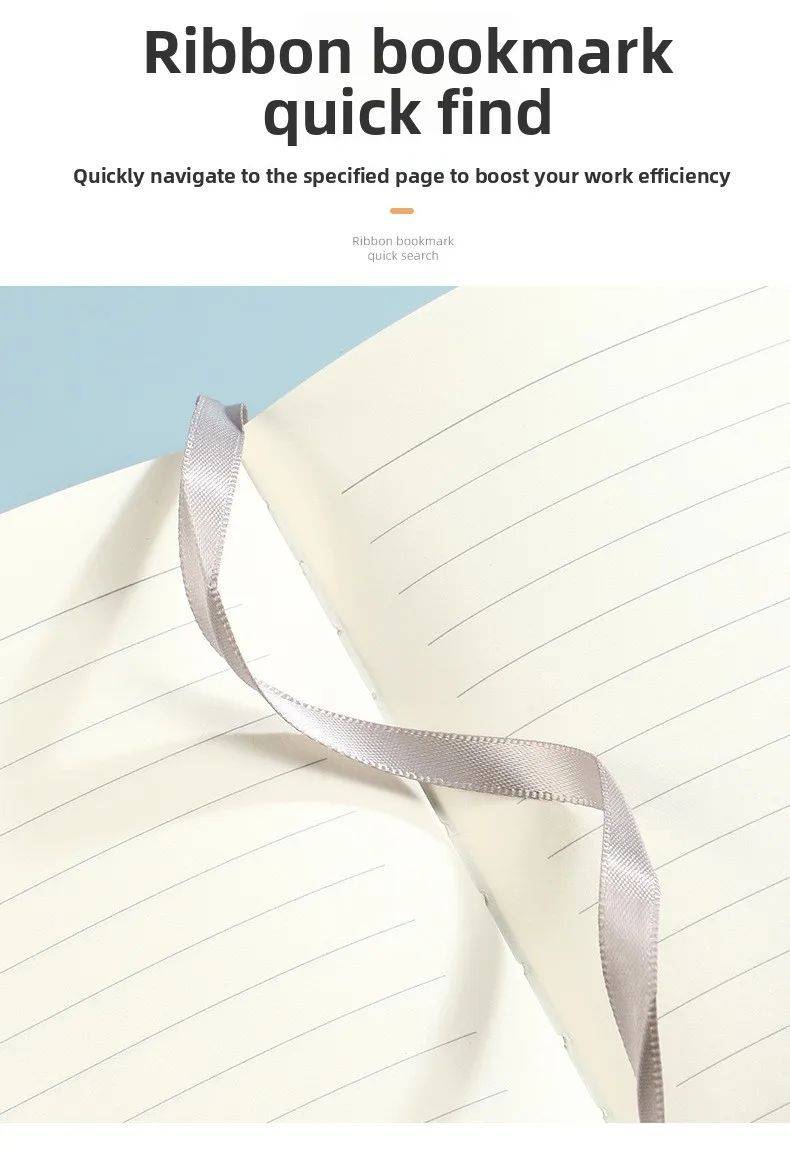 A5 Tri-fold Business Notebook Stylish and Thick Faux Leather-bound with Customizable logo Gift Option, product detail 5