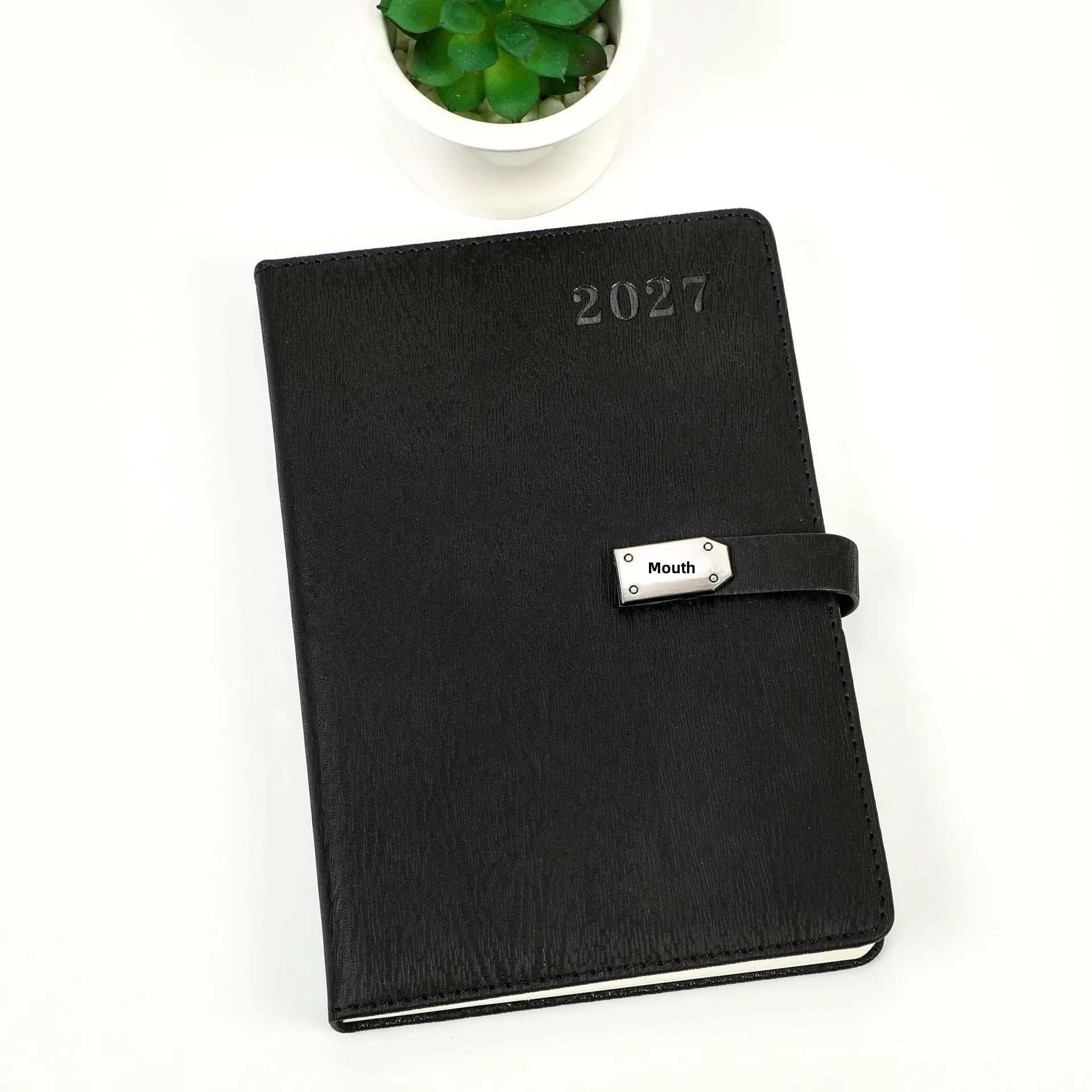 Business Gift Notebook Agenda English 2027 Custom Spanish Luxury A5 Diary With Lock, product detail 5