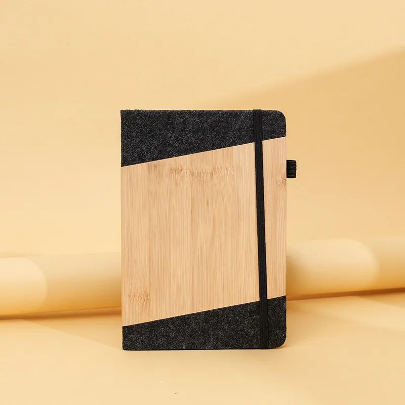 Creative Gift Notebook Business Office Planner Student Custom Logo Notepad Hard Cover A5 Bamboo Notebook, product detail 5
