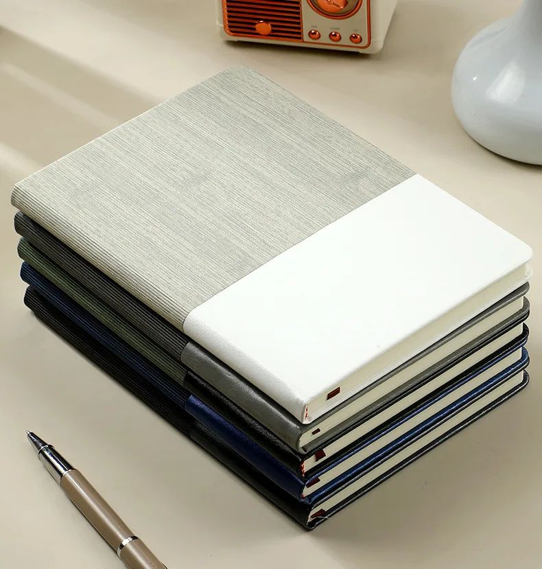 Custom-Made A5 Business Meeting Record Book with Textured Pu Cover Custom Printing for Gift, product detail 5