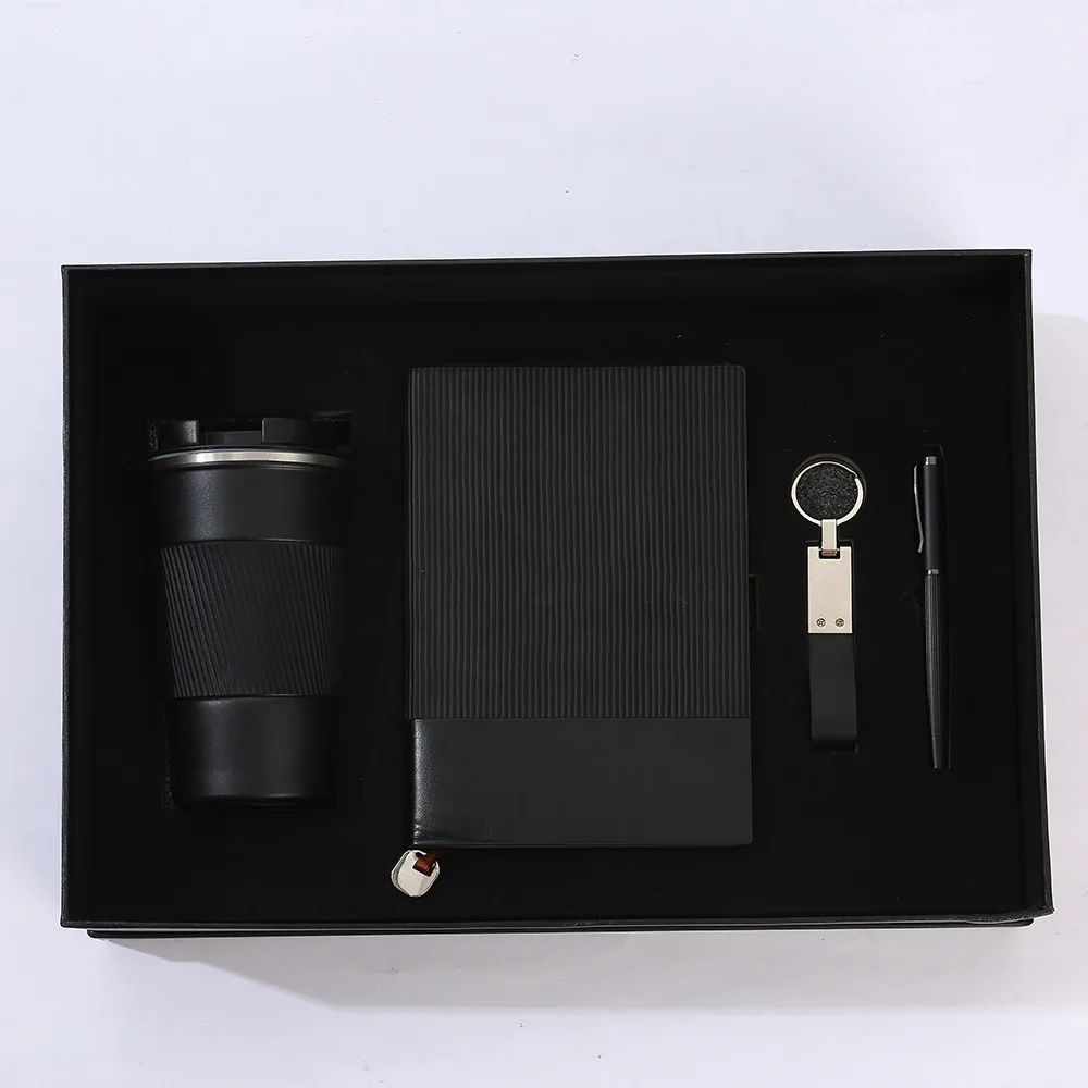 Luxury Modern Business Cooperation Giveaways Notebook Keychain Custom Coffee Promotional Pen Premium Gift Set, product detail 5