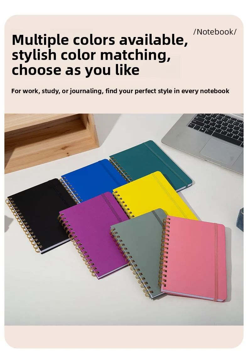 A5 Stylish Design Student Office Gift Spiral-bound Book Customize Logo Smooth Writing Premium Notebbok, product detail 5