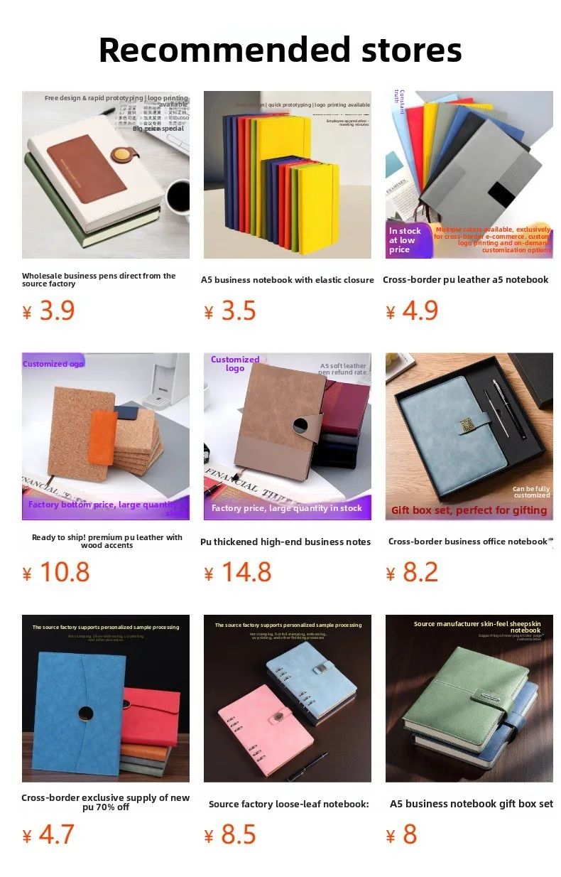 New High-end Cross-border Exclusive Spiral Faux Leather Notebook Customizable logo Study Office Work Business Meetings, product detail 6