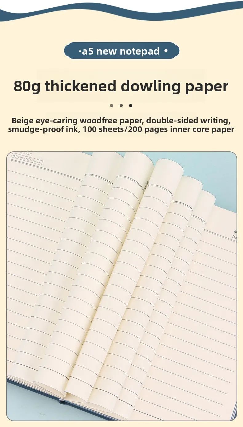 Business A5 Notebook Gift Box Set Custom Logo Faux Leather Cover Saddle-Stitch Binding-High-end Gift for Work, product detail 6
