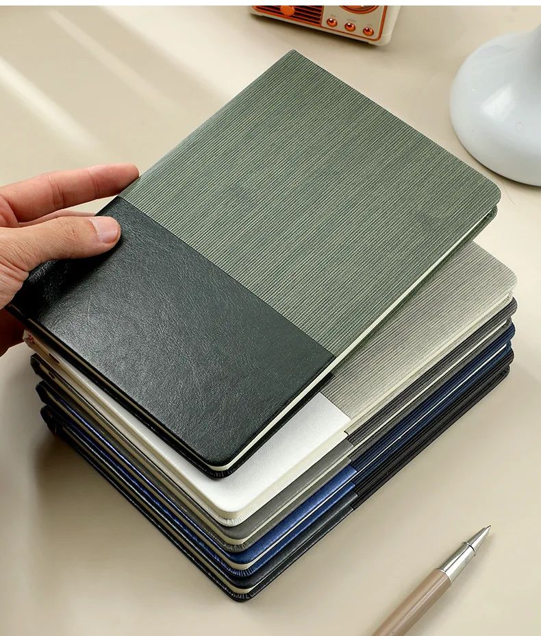 Custom-Made A5 Business Meeting Record Book with Textured Pu Cover Custom Printing for Gift, product detail 6