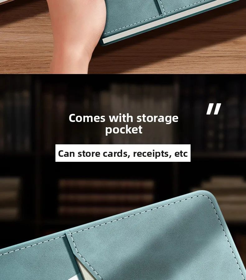 2026 Business-Style Faux Leather Cover Notebook Wireless Perfect Binding for Office Note-Taking Meeting Minutes Journaling, product detail 6