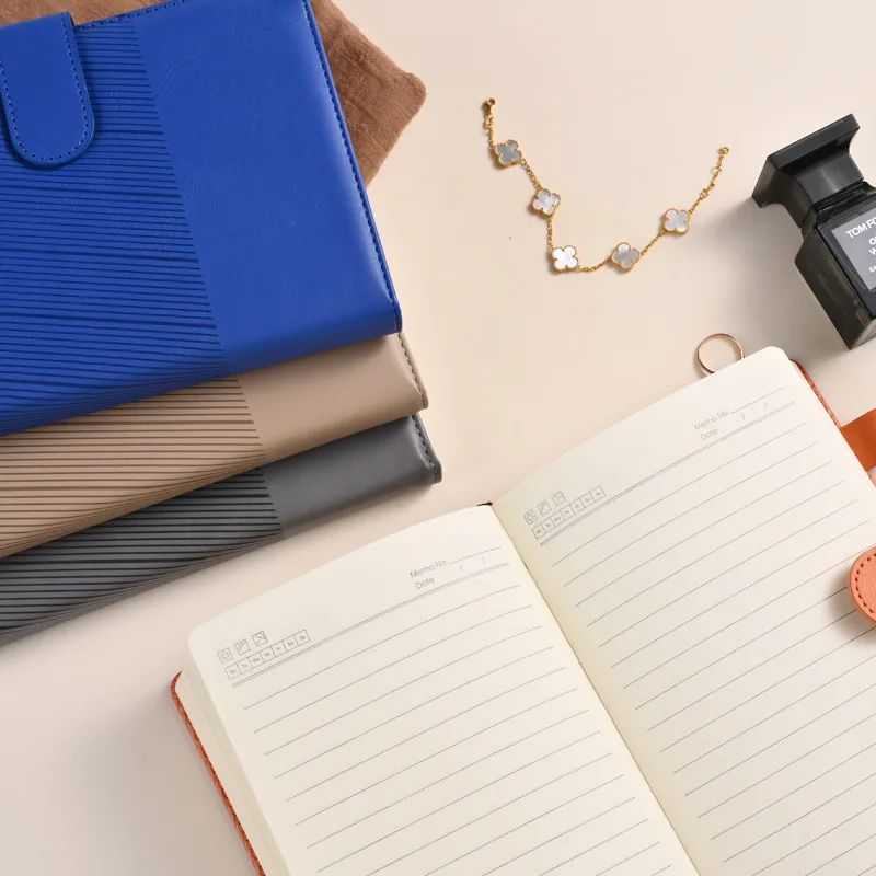 Custom Cover Business Style Notebook Pu Leather A5 Office Agenda Planner Journal Book, product detail 6
