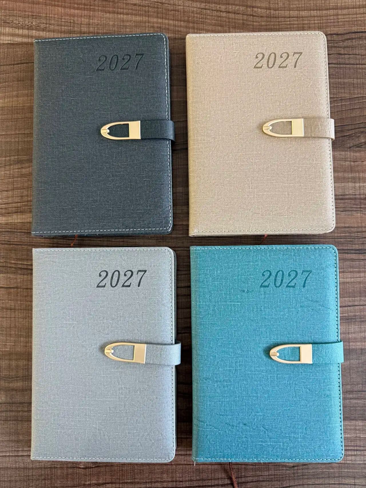 2027 English Planner Custom Cover Design Notebook Office Journal Writing Agenda with Buckle, product detail 6
