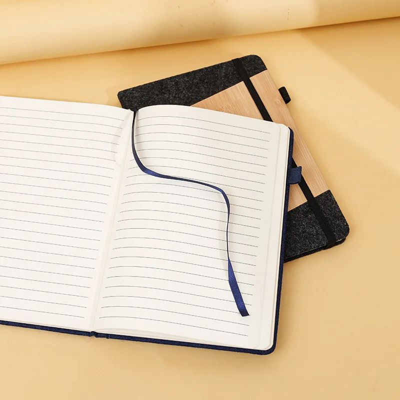 Creative Gift Notebook Business Office Planner Student Custom Logo Notepad Hard Cover A5 Bamboo Notebook, product detail 6