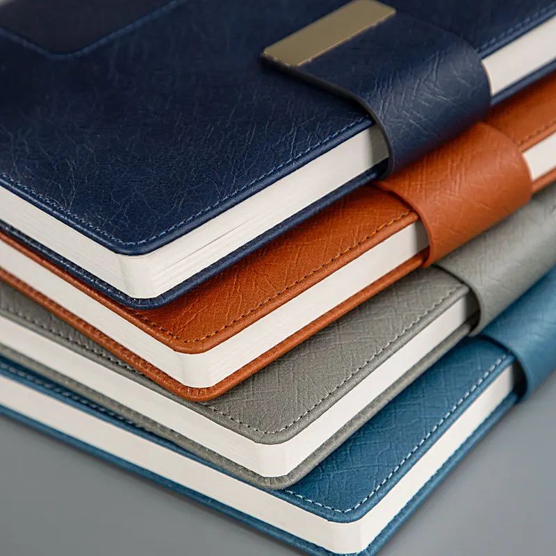 Exquisite PU Leather A5 Business Office Student Notepad Custom Logo Notebook With Magnetic Snap, product detail 6