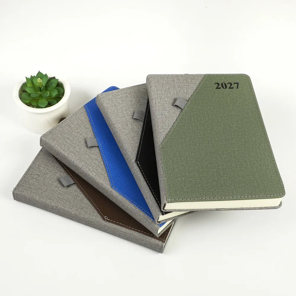 2027 Diary English Notebook Spanish OEM Logo Daily Agenda With Pen Holder, product detail 7