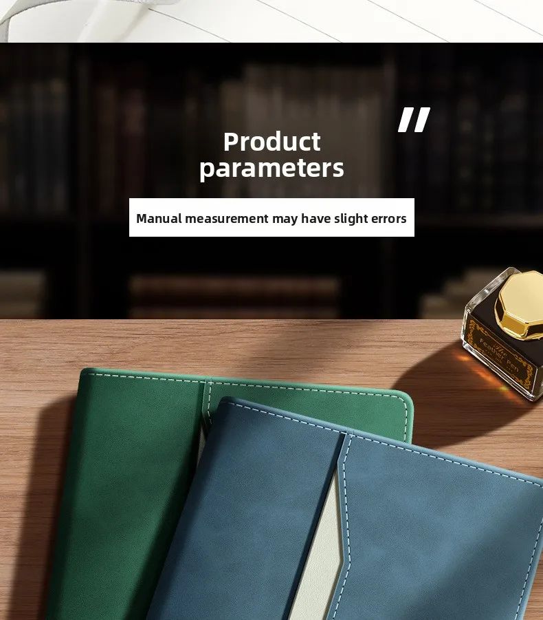 2026 Business-Style Faux Leather Cover Notebook Wireless Perfect Binding for Office Note-Taking Meeting Minutes Journaling, product detail 7