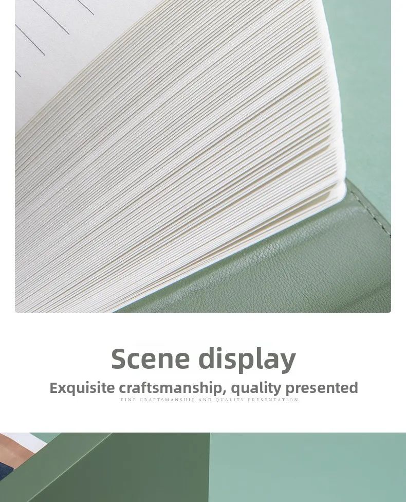 A5 Business Notebook Custom Logo Gift Box Set with Faux Leather Cover and Eye-Protective Paper for High-Value Meetings, product detail 7