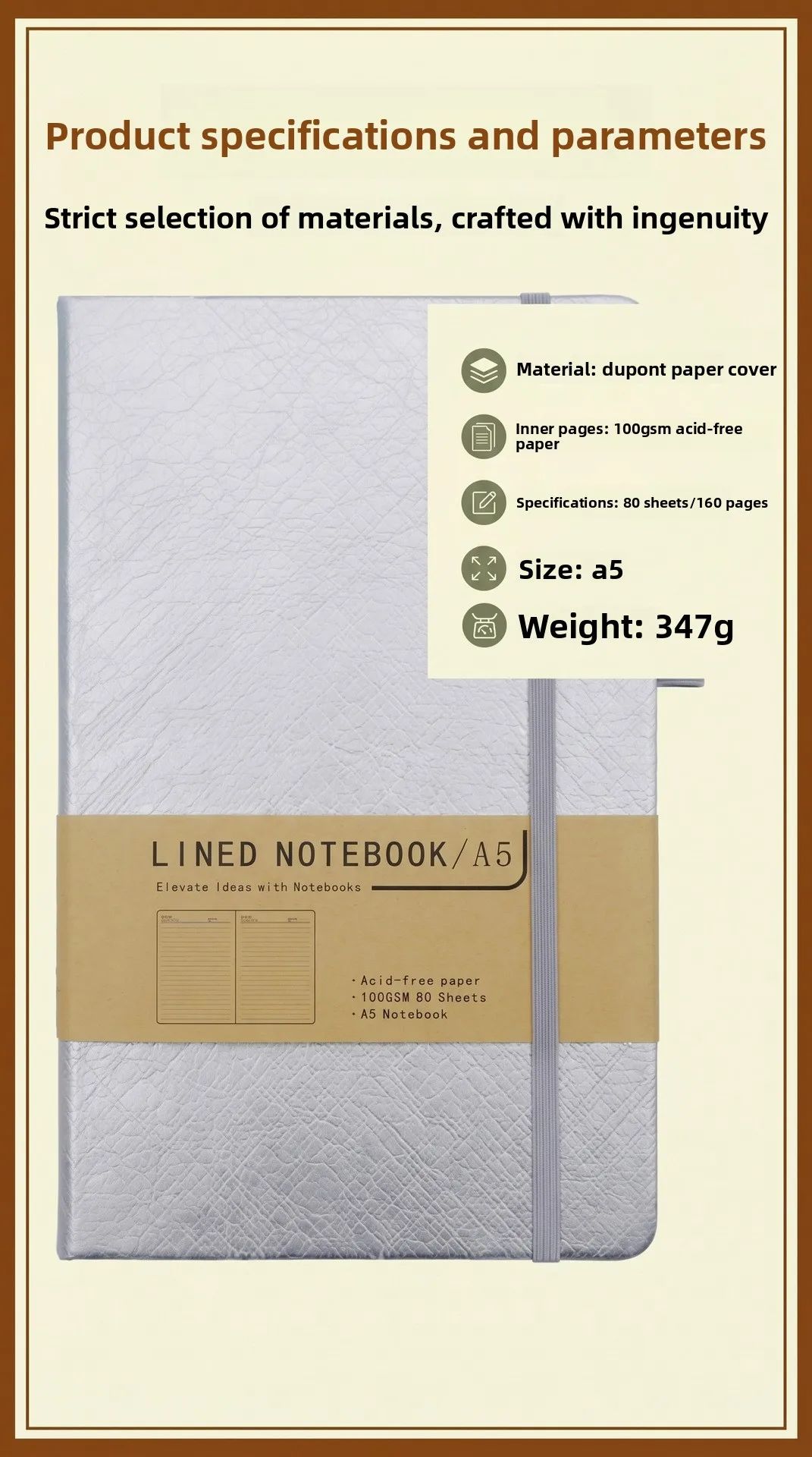 A5 DuPont Paper Notepad Custom Made Acid-free Paper Eco-Friendly Business Office Personal Logo Notebook, product detail 8