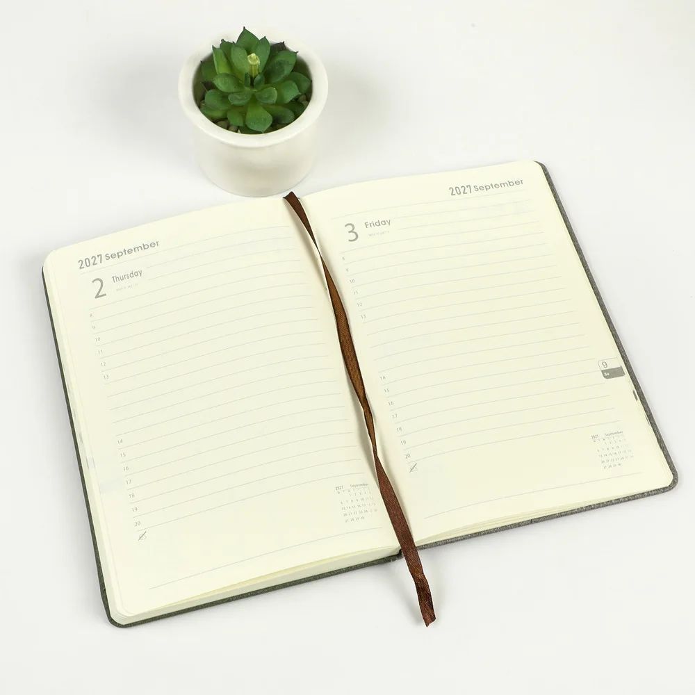 2027 Diary English Notebook Spanish OEM Logo Daily Agenda With Pen Holder, product detail 8