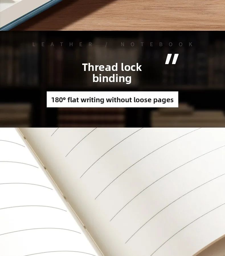 2026 Business-Style Faux Leather Cover Notebook Wireless Perfect Binding for Office Note-Taking Meeting Minutes Journaling, product detail 8