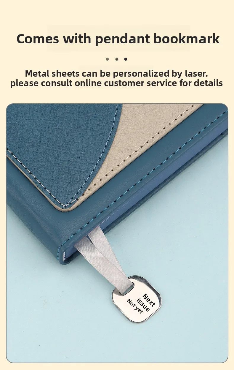 Business A5 Notebook Gift Box Set Custom Logo Faux Leather Cover Saddle-Stitch Binding-High-end Gift for Work, product detail 8