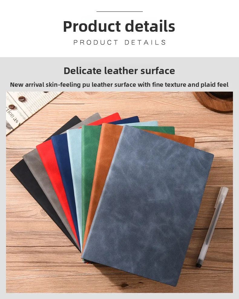 A5/B5 Custom Logo Business Office Gift Notebook with Polyurethane Cover Extra Thickness & Minimalist Design, product detail 9