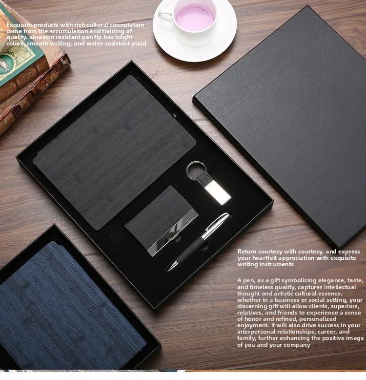 Notebook Keychain Personalized Modern Minimalist Pen Business Office Gift Card Holder Custom Logo Gift Set, product detail 9
