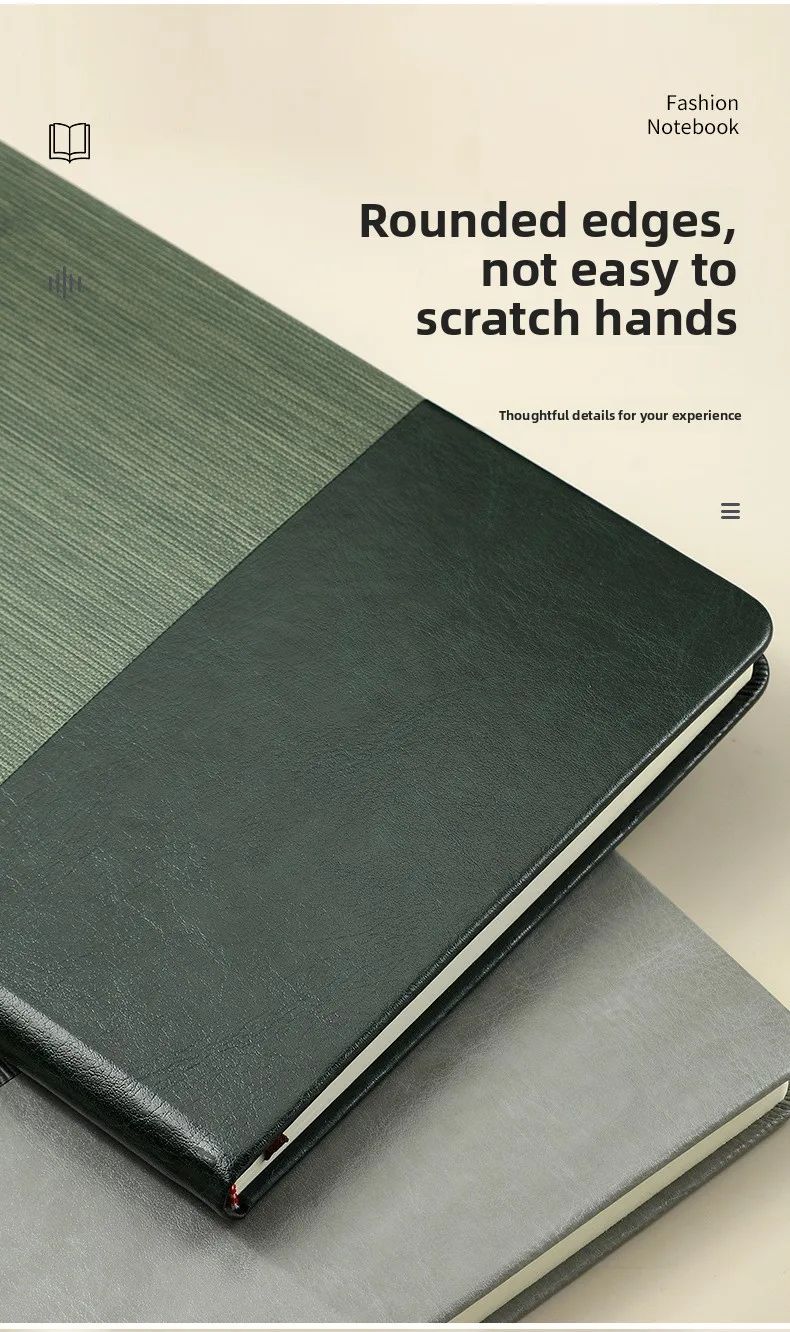 Custom-Made A5 Business Meeting Record Book with Textured Pu Cover Custom Printing for Gift, product detail 9
