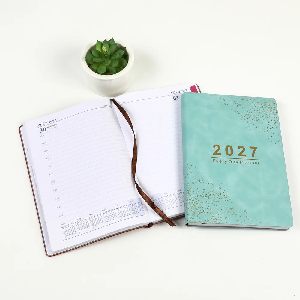 2027 English Agenda Promotional Spanish Planner Daily Notebook Custom Soft PU Cover French Diary, product detail 9