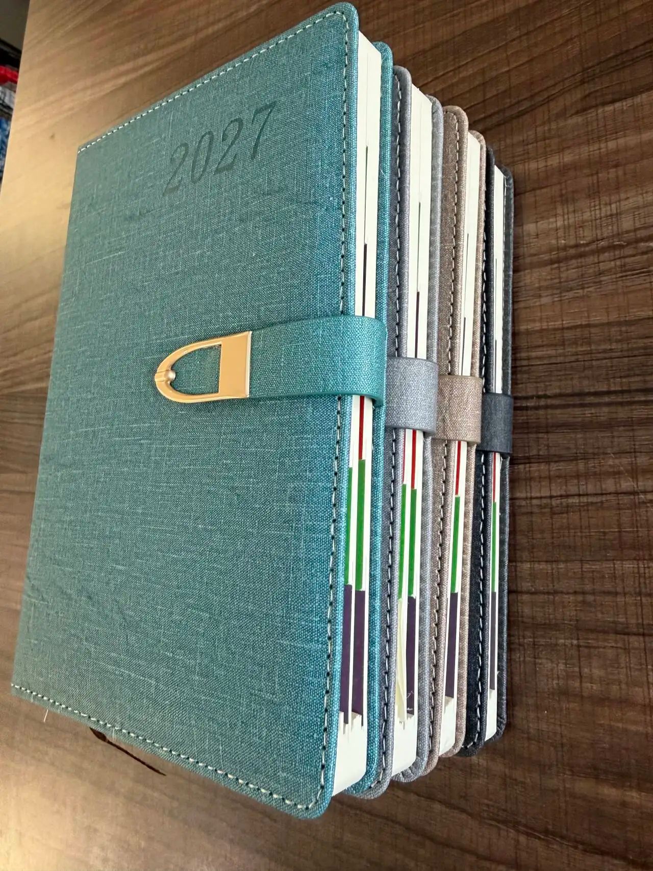 2027 English Planner Custom Cover Design Notebook Office Journal Writing Agenda with Buckle, product detail 10