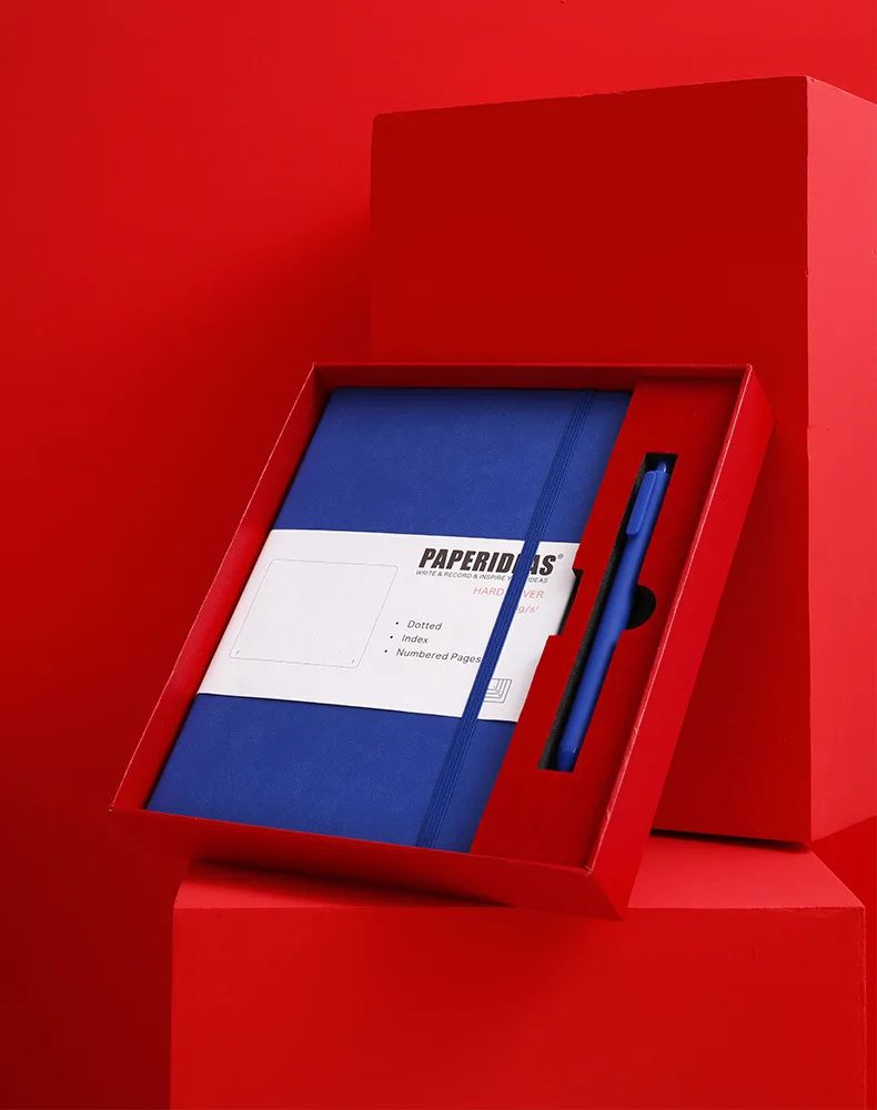 A5 PU Leather Elastic Band Notebook Strap Smooth Writing Notepad Custom Logo Business Promotion Gift Set with Pen, product detail 10